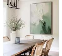 HIPWST Light Green Textured Painting 3D Textured Green Oil Painting Abstract canvas Wall Art For Living Room decor 70x100cm Frameless