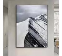 HIPWST Mountain Oil Painting Abstract Mountain Painting Off White Abstract Painting Textured Artwork print on canvas 20x30cm Frameless