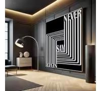 HIPWST Noir Et Blanc Abstrait Art Mural Ne Jamais Dire Jamais Inspirant Peinture Sur Toile Affiche Psychédélique Impression Décor 40x60cm InternalFrame
