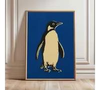 HIPWST Penguin Pop Art Print Animal Wall Art Retro Poster Design Modern Artwork Bold Graphic Home Decor Nature Gift Idea(60x90cm/InternalFrame)