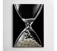 HIPWST Time is Money Poster mural de motivation et impression sur toile Motif dollar en sablier 80 x 120 cm Sans cadre