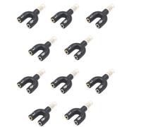 Hipzeepo 10pcs 3,5 mm Jack de Casque Splitter Audio Adaptateur U Type Microphone et Connecteur Pivotant Audio 2-en-1