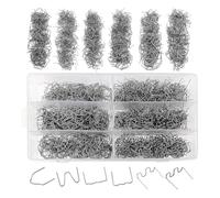 Hipzeepo 1200 Agrafes de Soudage pour Plastique, 6 Types D'Agrafes Chaudes et Ondulées pour Réparation de Pare-Chocs de Voiture, la Modélisation Architecturale et L'Artisanat en Plastique