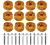 Hipzeepo 12pcs 2 Pouces Pinceau Disque Grain Disque Abrasif avec 1/4 Pouce Poignée Attaches Métal Laveuse Revêtement Enlever Disques