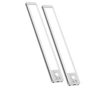 Hipzeepo 2 Pack sous Les Lumières de L'Armoire, 64 LED Capteur de Mouvement de Batterie Rechargeable Éclair