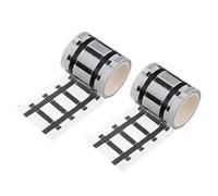 Hipzeepo 2 Rubans Adhésifs Noirs de 10 Mètres pour Scrapbooking, Journal, Agenda, Dessin Animé, pour Enfants, Bricolage, Route, Piste, Trafic