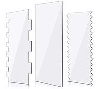 Hipzeepo 3 PièCes Grattoirs à Gâteau Grattoir à GlaçAge à Gâteau Transparent GlaçAge CrèMe au Beurre Grand Gâteau Plus Lisse Grattoir Bord de Gâteau Rayure
