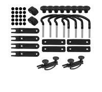 Hipzeepo 4 Fixations en U pour Coffre de Toit, Boulons de Fixation pour Porte-Bagages de Toit, Clips de Fixation en U de 85 mm de Largeur avec 8 Écrous de Blocage et 2 Sangles