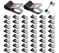 Hipzeepo 50 PCS Rubant en Caoutchouc 1/4 Pinces de Câble avec Isolation Rembourrée pour les Tubes de Câblage, les Lignes et les Cordes