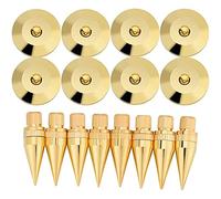 Hipzeepo 8 Paires de Support d'isolation de Pointe de Haut-Parleur en cuivre avec Tapis de Pieds pour Haut-Parleur, Amplificateur, Lecteur DVD, Enregistreur