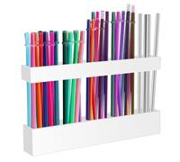 Hipzeepo Acrylique Paille de Paille de 9,5 Pouces pour Portes D'Armoires - Organisateur Réutilisable pour Les Pailles de Gobelet Petites Accessoires de Cuisine Conteneur Blanc