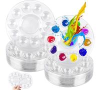 Hipzeepo Aquarelle pour DIY Art Plateaux de Peinture 100 Pcs Plateaux de Peinture Clairs, Palette de Peinture Ronde en Plastique de 5,7 Po, Palette Acrylique pour L'Art