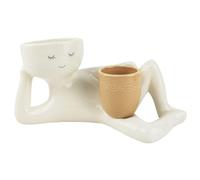 Hipzeepo Artisanat en Résine, Ornements de Pots Drôles pour Le Bureau, Pots de Fleurs en Résine pour Couples, Époux, Familles, Amis - Jaune