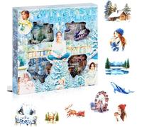Hipzeepo Autocollants D'Album D'Été 100 Feuilles Autocollants de Paysage en PET Transparent - pour Fournitures de Scrapbooking, 428 Pièces Hiver