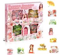 Hipzeepo Autocollants D'Album D'Été 428 Pièces, 100 Feuilles D'Autocollants Transparents en PET pour le Journal de Paysages, Fournitures de Scrapbooking