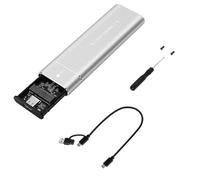 Hipzeepo Boîtier SSD M.2 M.2 NVMe, Boîtier pour Disque SSD USB 3.1 Type C Gen2 10 Gbit/S, Prend en Charge Les Clés M et B et M, Couleur Argentée
