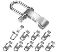 Hipzeepo Boucle en Métal U Réglable 10PCS - pour Bracelets en Paracorde, Ceinture, Utilisation de Corde Extérieure pour Accessoires de Survie