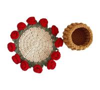 Hipzeepo Bouquet Tissé à la Main Coupmat Crochet Coaster Flower Coasters pour Tasses à Café Cadeau de la Fête des Mères B