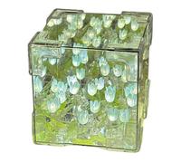 Hipzeepo Bricolage Tulipe Miroir Cube Lampe Simulation Fleur Chambre Table de Couchage Fait Main Tulipe Petite Veilleuse Cadeau Bleu