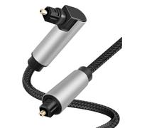 Hipzeepo Câble Audio Optique à Angle Droit 90 Degrés, Câble Optique Numérique Toslink pour TV, Barre de Son, Home Cinéma, 2M