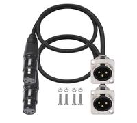 Hipzeepo Câble de Passage XLR à Mâle (2 Pièces), Boîte de Scène 3 Broches D-Type pour Panneau de Brassage, Boîte de Sol