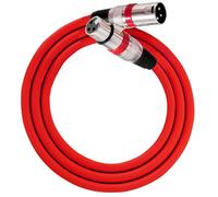 Hipzeepo Câble D'Extension de Micro XLR 3 Broches du Panneau de Connecteur Mâle/Mont sur XLR Convertisseur Féminin/Mâle Passe à Travers Le Rouge