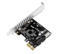 Hipzeepo Carte D'Extension de Répartiteur USB 3.0 pour PCI-E vers Hub USB 3.0, Carte de Répartiteur Extensible 19 Broches pour PCI-E pour PC Portable.