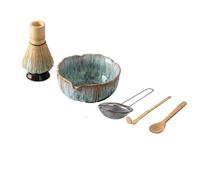 Hipzeepo Coffret Matcha Pétale 8 Pièces, Kit de Matcha Émaillé avec Bol à Matcha, Fouet et Ustensiles à Bec Verseur. de Luxe pour la Cérémonie.