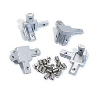 Hipzeepo Connecteur de Support D'Angle D'ExtréMité à 3 Voies de la SéRie 4Pc 2020 pour le Profil D'Extrusion en Aluminium de la Fente en T de 6Mm de la EuropéEnne 20X20Mm