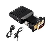 Hipzeepo Convertisseur Adaptateur Compatible VGA à avec Convertisseurs Audio et AV Power pour PC, /, Set Top Box, TV, Moniteur B