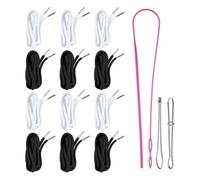 Hipzeepo Cordon de Cordon de 60 Pouces 12 PCS Sweat à Capuche Remplacement de la Chaîne, Dessinez la Chaîne avec Un Outil de Filetage pour Pantalon Pantalon de Survêtement