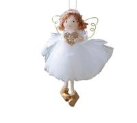 Hipzeepo Décoration de Sapin de Noël en Tulle avec Ange et Fille, Décoration Saisonnière, Décorations de Noël à Ailes Dorées pour A