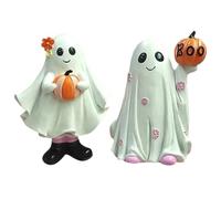 Hipzeepo Décorations d'halloween en Résine pour, Ensemble de 2 Décorations de Bureau Fantôme Mignonnes
