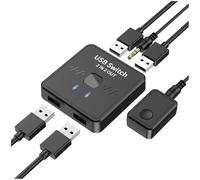 Hipzeepo Dispositif de Partage D'Imprimante USB 2-En-2-Sorties, Concentrateur USB, Convertisseur pour Clavier, Souris, Fonction de Commutation de Clé USB.