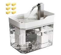 Hipzeepo Distributeur d'eau Automatique pour, à Eau Courante, Filtre, Système D'Abreuvement Intelligent pour Animaux de Compagnie, Blanc