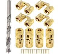 Hipzeepo DIY pour Boîte en Bois pour Boîte à, 8 Pièces, Charnières en Laiton Cachées de 8 mm avec Mèche de 8 Mm, Angle D'Ouverture de 180 Degrés, Artisanat à la Main.