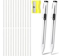 Hipzeepo Ensemble de 28 Crayons à Craie Rechargeables, Crayons en Tissu et Marqueurs en Tissu avec Taille-Crayon pour Le Quilting et Les Loisirs Créatifs DIY.