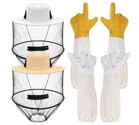 Hipzeepo Ensemble de et de Chapeaux 2 Pièces pour Apiculture avec Voile de Protection Contre les Abeilles, Moustiquaire et Filet Solaire avec Masque en Filet Caché.
