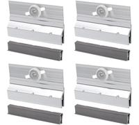 Hipzeepo Ensemble de Roulettes pour Support Supérieur Porte de Douche Sans Cadre 4 Pièces, Roue à Roulement à Billes 3/4 Pouce, Réglable en Aluminium avec Revêtement en Vinyle pour Vitrage