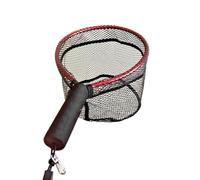 Hipzeepo Filet de Pêche à la Main pour la Pêche, Équipement Portable, Épuisette pour Pêcher à la Mouche, pour Capturer et Relâcher, Rouge