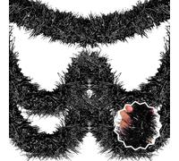 Hipzeepo Guirlande de Noël en Guirlandes de 15 Mètres, Bannière Torsadée en Aluminium Noir, Banderole Murale Suspendue, Toile de Fond pour Chars de Défilé