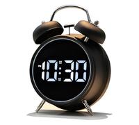 Hipzeepo Horloge Numérique de Chevet Grand Grand Nombre de Grands Nombres, Cloche Métallique Rétro avec Rétro-Éclairage pour Les Dormeurs, Petite pour Les Chambres Noires