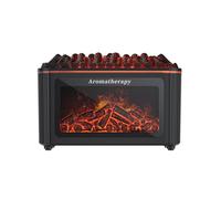 Hipzeepo Humidificateur D'Ambiance à Flamme Simulée de Cheminée, Diffuseur D'Arômes de Bureau à Flamme de Bois Simulée A