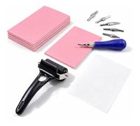 Hipzeepo Kit de Linogravure Artistique pour la Création D'Estampes, Kit D'Impression et de Gravure au Tampon avec Blocs de Linoléum pour Débutants et Artistes