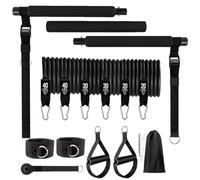 Hipzeepo Kit de Résistance pour Entraînement du Corps 180 LB, Bande TPE Portable, Yoga, Pilates, Ensemble de Fitness pour, Noir.