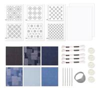 Hipzeepo Kit for Beginners Includes Thread, Water Soluble Patterns and Denim Fabric,for Hand Quilting Sewing Supplies