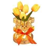 Hipzeepo Lampe de Table Tulipe sans Fil Rechargeable à Batterie, 3 Couleurs, Intensité Lumineuse Infiniment Réglable, Petite Lampe de Nuit, Tactile B