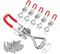 Hipzeepo Loquets à Tirette Réglables à Dégagement, Lot de 6, Pince à Bascule 4001 pour Couvercle de Fumoir, Boîte à Outils, Glacière