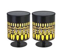 Hipzeepo Lot de 2 Lampes Solaires pour Poteaux de Jardin, Clôtures, Appliques Murales Extérieures en Métal à Énergie Solaire, pour Terrasse, Jardin, Décoration Mandala