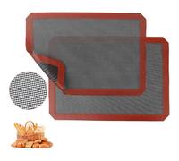 Hipzeepo Lot de 2 Tapis de Cuisson Perforés en Silicone pour Plaques de Cuisson, Réutilisables, pour Demi-Plaques de Cuisson, pour, Macarons, Pain et Pâtisseries